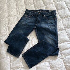 Men's Diesel Dark Blue Washed Jeans - Classic Straight Fit 32x32